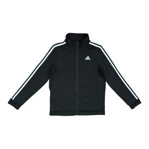 Adidas Youth Large 14/16 Black 3 Stripe Track Jacket Zip AP5411 NWOT